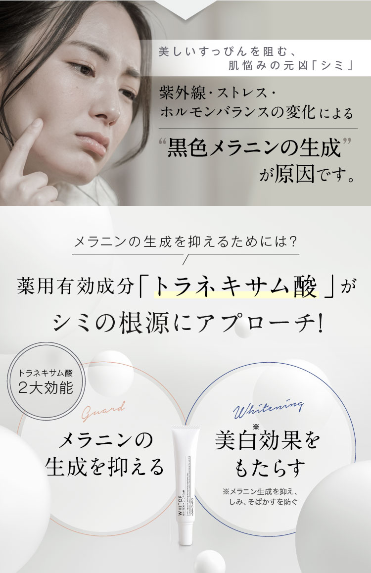 薬用美白クリーム】 顔にできてしまった濃いシミに ホワイトップ 28g